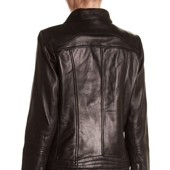 MICHAEL Michael Kors BlackLeather Moto Jacket - Picture 3 of 4